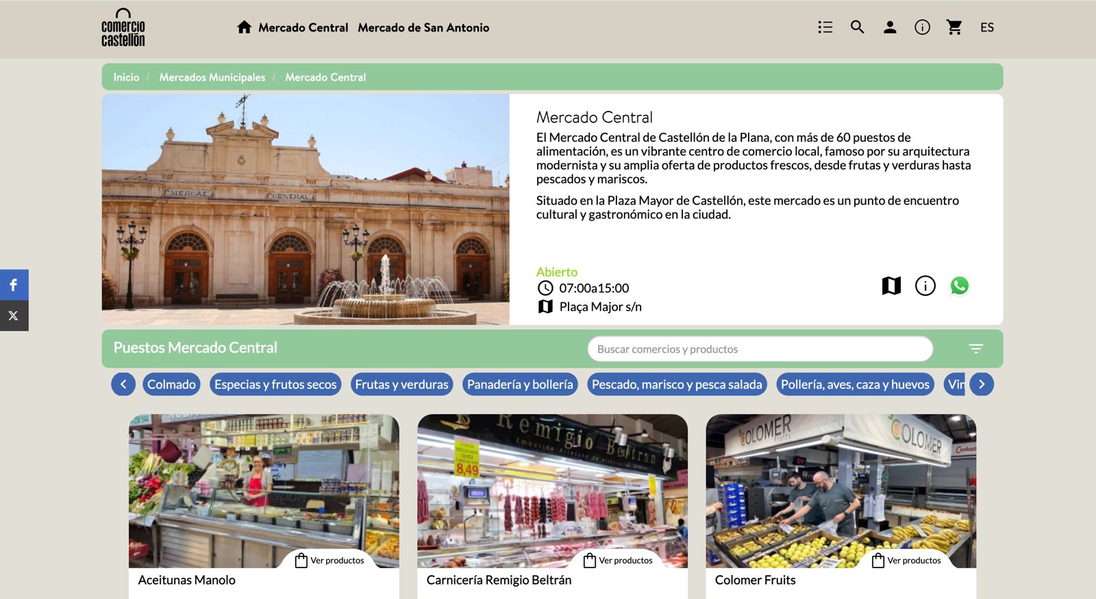 Els veïns de Castelló ja poden fer les seues compres en línia en els mercats Central i Sant Antoni a través de la plataforma de Marketplace